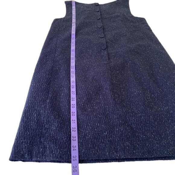 Theory Sleeveless Navy SIZE 8 Sheath Shift Dress Fitted Virgin Wool - Picture 9 of 10